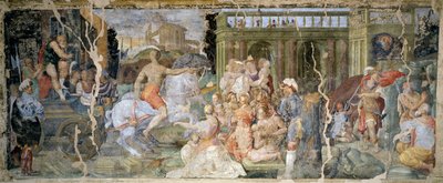 Verhalen van Paus Sylvester en Keizer Constantijn, door Prospero Fontana, fresco, hal, Palazzina della Viola, Bologna, Italië door Prospero Fontana