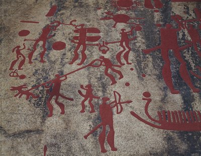 Jachtscènes (rotsschildering) door Protohistoric
