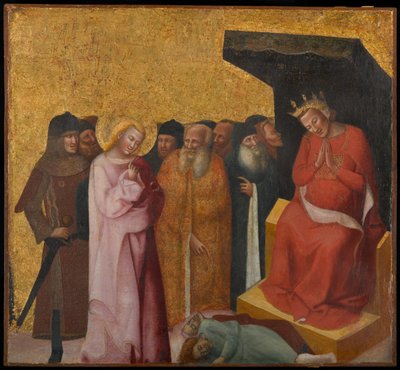 Sint Jan de Evangelist herstelt twee mannen tot leven, circa 1325-1330 door Pseudo Jacopino di Francesco
