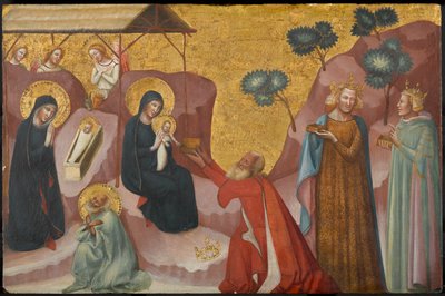 De Geboorte en de Aanbidding van de Wijzen, circa 1325-1330 door Pseudo Jacopino di Francesco