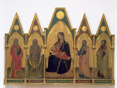 Madonna van Nederigheid met Heiligen door Puccio di Simone