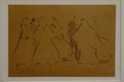 schets van vrouwelijke figuren, Narcís Puget Riquer, houtskooltekening, Puget museum, adellijk huis Can LLaudis, Dalt Vila, Ibiza, Balearen, Spanje door Puget Riquer