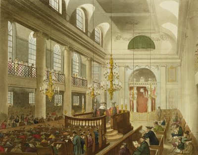 Synagoge, Dukes Place, Houndsditch, uit Ackermann