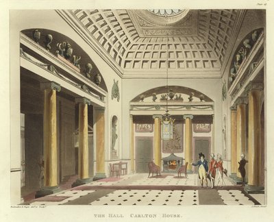 De hal door Pugin and Rowlandson