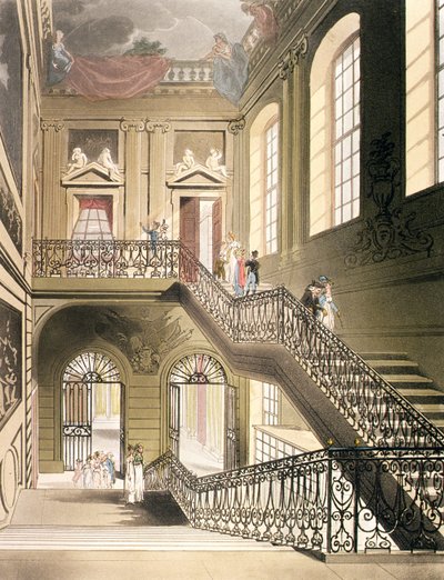 De Hal en Trap van het British Museum uit Ackermann