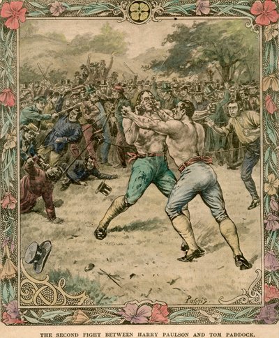 Het tweede gevecht tussen Harry Paulson en Tom Paddock, 1851 eind 19e of begin 20e eeuw door Pugnis