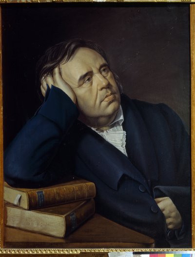 Portret van de fabelschrijver Ivan A. Krylov (1769-1844) door Pyotr Alexeevich Olenin