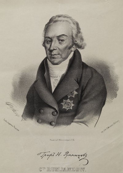 Portret van Graaf Nikolay Petrovich Rumyantsev 1754-1826 door Pyotr Fyodorovich Borel