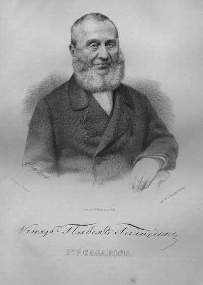 Portret van graaf Pavel Pavlovich Gagarin 1789-1872, 1865 door Pyotr Fyodorovich Borel