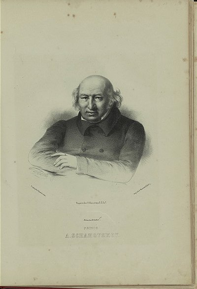 Portret van de auteur Prins Alexander Shakhovskoi 1777-1846, 1860s door Pyotr Fyodorovich Borel