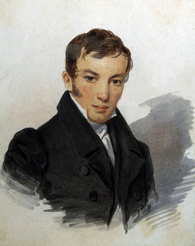 Portret van de dichter Vasili Zjoekovski door Pyotr Fyodorovich Sokolov