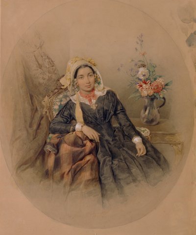 Portret van Barones Iuliania Ivanovna Klodt von Jürgensburg, 1845 door Pyotr Fyodorovich Sokolov