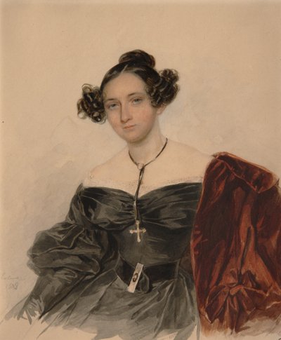Portret van gravin Nadezhda Ivanovna Golitsyna 1796-1868, née gravin Kutaysova, 1832 door Pyotr Fyodorovich Sokolov