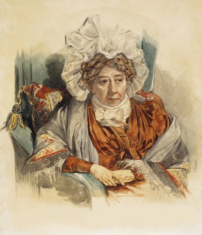 Portret van Natalia Kirillovna Zagryazyskaya née Razumovskaya 1747-1837, 1821 door Pyotr Fyodorovich Sokolov