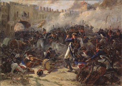 De slag bij Smolensk in augustus 1812, 1956 door Pyotr Ivanovich Zhigimont