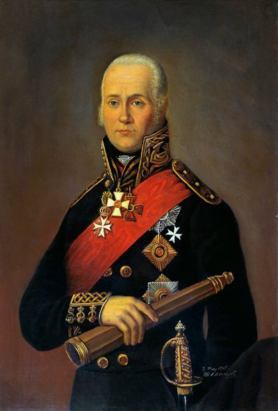 Portret van admiraal Fyodor Fyodorovich Ushakov 1745-1817, 1912 door Pyotr Nikolaevich Bazhanov