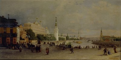 Bolshoy Kamenny Brug in Moskou door Pjotr ​​​​Petrowitsch Wereschtschagin