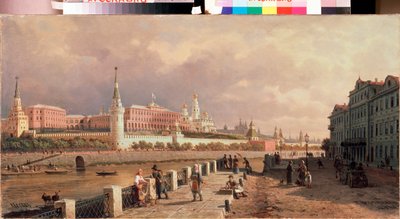 Uitzicht op het Kremlin vanaf de Sophia-kade in Moskou door Pjotr ​​​​Petrowitsch Wereschtschagin