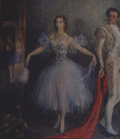 Portret van de balletdanseres Marina Semyonova als Carmen door Pyotr Vladimirovich Williams