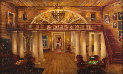 Het huis van de Larin. Decorontwerp voor de opera Eugene Onegin van P. Tsjaikovski, 1944 door Pyotr Vladimirovich Williams