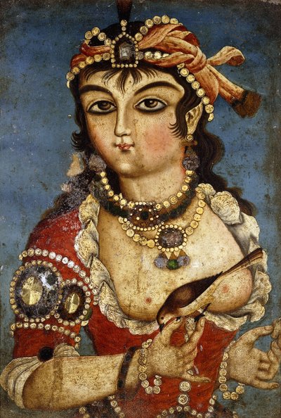 Een courtisane, c. 1830 door Qajar School
