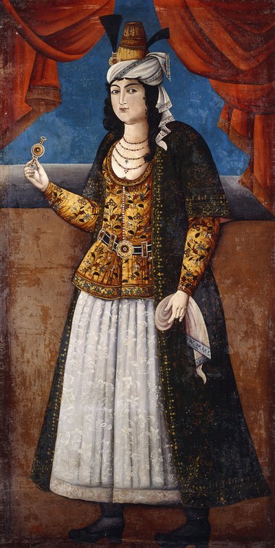 Portret van een Dame, c. 1850 door Qajar School