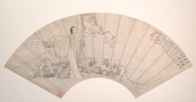 Een schoonheid, gedateerd 1876 door Qian Huian