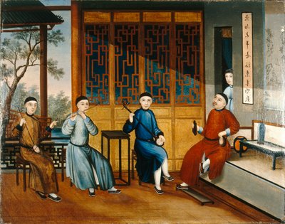 Een Trio van Muzikanten, c.1800 door Qing Dynasty Chinese School