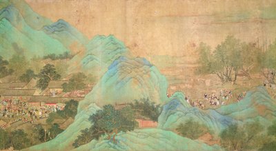 Tour van Keizer Kang Shi door Kiang-Han in 1699, naar Chaio Ping Chen door Qing Dynasty Chinese School