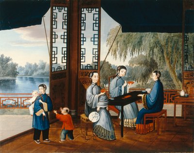 Dames die Kaarten Spelen, c.1800 door Qing Dynasty Chinese School