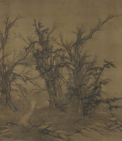 Verheven geleerde in herfstbossen, 1730s-1740s door Qing Dynasty Chinese School