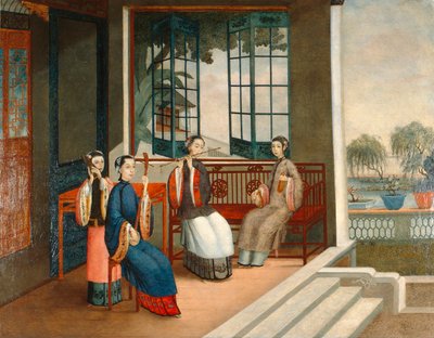 Muzikanten, c.1800 door Qing Dynasty Chinese School