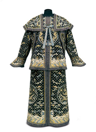 Zeldzaam keizerlijk ceremoniëel uniform van een lijfwacht, Qianlong / Jiaqing periode (1736-1820) door Qing Dynasty Chinese School