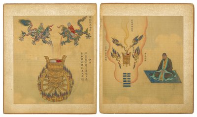 Taoïstische alchemie door Qing Dynasty Chinese School