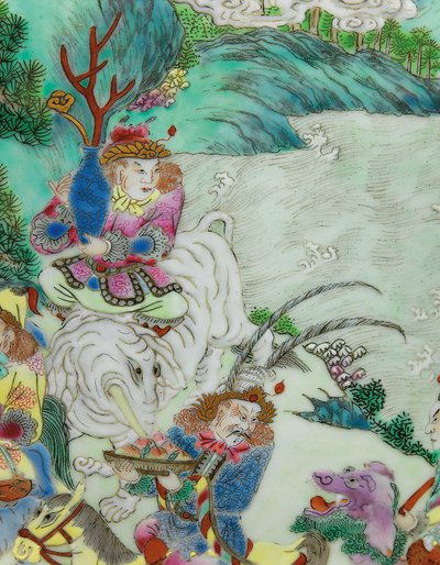 Detail (Een van een Paar Keizerlijke Famille Rose Vazen) door Qing Dynasty   Jiaqing Period Chinese School