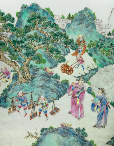 Detail (Een van een Paar Keizerlijke Famille Rose Vazen) door Qing Dynasty   Jiaqing Period Chinese School