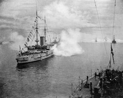 Een saluut door de Home Fleet, 1907 1908 door Queen Alexandra