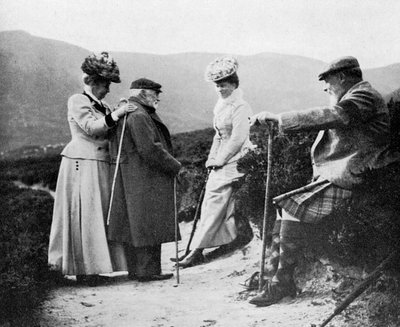 Koning Edward VII 1841-1910, Prinses Mary, Lady Katherine Coke en Kapitein Welsh, 1908 door Queen Alexandra