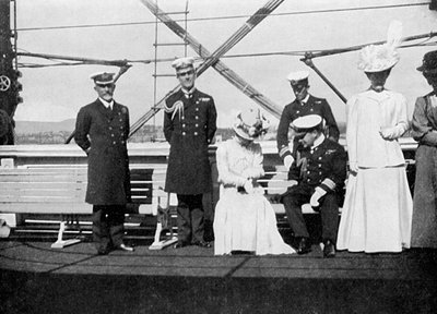 Aan boord van het koninklijke jacht Victoria en Albert III, Christiania Oslo, Noorwegen door Queen Alexandra