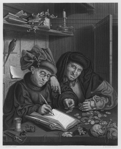 De Vrekken, uit het schilderij in de Koninklijke Collectie door Quentin (after) Massys or Metsys
