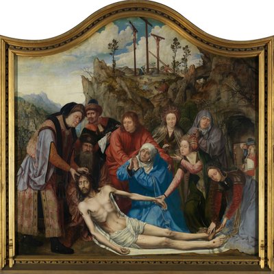 Rouw om Christus, altaarstuk van het gilde van de timmerlieden, middenpaneel door Quentin Massys or Matsys