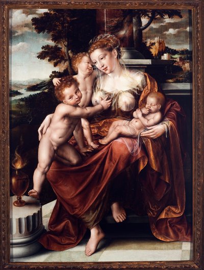 Allegorie van Liefdadigheid door Quentin Massys or Metsys