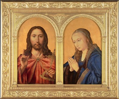 Diptiek: Christus en de Maagd, Tussen 1500 en 1550 door Quentin Massys or Metsys