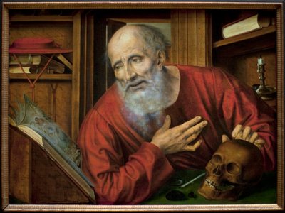 Sint Hiëronymus in zijn cel door Quentin Massys or Metsys