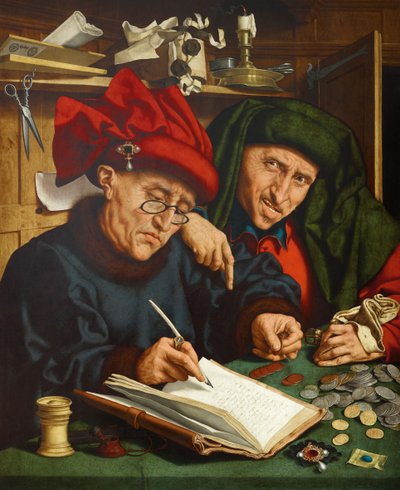 De belastinginners, 1520s door Quentin Massys or Metsys