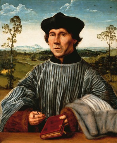 Portret van een kanunnik, door Quinten Matsys door Quentin Metsys
