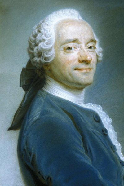 Quentin Latour - zelfportret met de kanten kraag, circa 1751 door Quentin de la Latour
