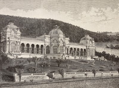 Casino in Ospedaletti, Italië, gravure naar tekening van Quinto Cenni, uit L