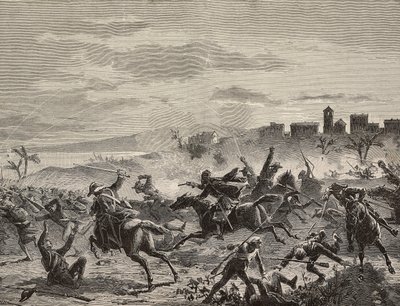 Verdediging van Cagliari tijdens de Franse aanval, 17 februari door Quinto Cenni