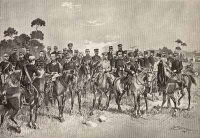Officieren van buitenlandse legers bezoeken Italiaanse soldaten in Lombardije door Quinto Cenni